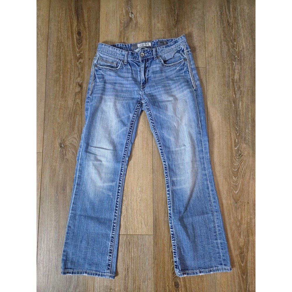 BKE Carter Bootleg Jeans Womens 30S Blue Excellent Medium Wash Whiskered Denim
